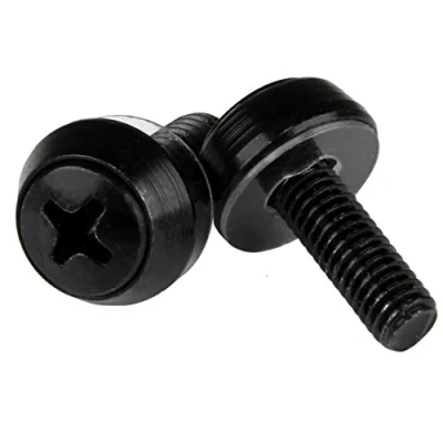 Bild av StarTech.com M5 x 12 mm skruvar 50 pack, svart monteringsskruvar för serverställ och skåp (CABSCREWSB)