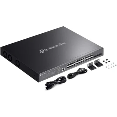 Bild av TP Link TL SG3428XPP M2 JetStream 24 Port 2.5GBASE T and 4 10GE SFP+ L2+ Managed Switch with 16 PoE+ &amp; 8 PoE++