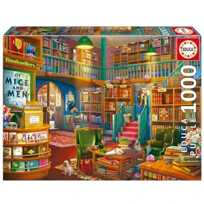 Bild av Educa Bokhylla Pussel med 1 000 bitar för vuxna. Mått: 68 x 48 cm inkl. Cola Fix pussel. Från 14 år (19925)