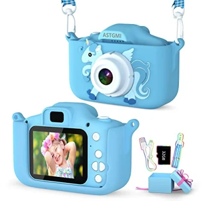 Bild av Barnkamera, 2,0 tums display digitalkamera barn, presenter till 3 4 5 6 8 7 9 10 11 år pojkar och flickor, 1080P HD anti drop fotoapparat barn som födelsedagspresent jul leksak