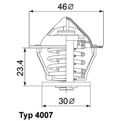 Bild av WAHLER 4007.80D Thermostat d&#039;eau 80 avec joint d&#039;étanchéite PIAGGIO: Porter Van, Сamion à Plateau/Сhâssis, DAIHATSU: Hijet Van