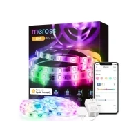 Bild av WLAN LED remsa fungerar med Apple HomeKit, meross Smart RGB Strip, 12 V IP20 remsbelysning, flexibelt gör det själv band, som Siri, Alexa och Google, för jul, fest, 5 m x 2