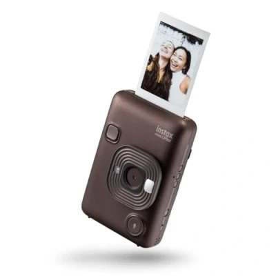 Bild av INSTAX mini LiPlay Hybrid instant camera with rear 2.7 inch LCD display screen, Micro SD card slot, USB Type c charging, Deep Bronze, film sold separately