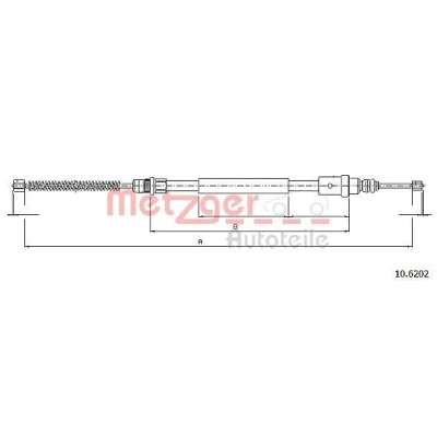 Bild av METZGER 10.6202 Câble De Frein arrière droite 752/547 à tambour COFLE PEUGEOT: 406 Berline, Break