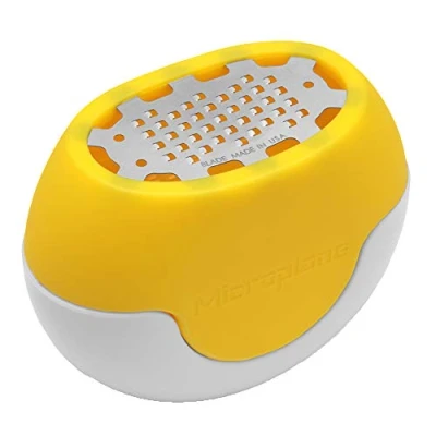 Bild av Microplane Zester rivjärn fin flexi zesti gul rostfritt stål silikon för citron, orange och andra citrusfrukter