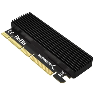Bild av Sabren M.2 SSD NVMe till PCIe adapter med kylfläns i aluminium och termisk dyna, för enheter upp 16 TB, PCI E omvandlare 3.0 X4 X8 X16 kort (EC PCIE)
