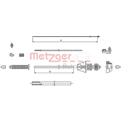 Bild av METZGER 493.1 Câble d&#039;Accélérateur COFLE PEUGEOT: 806, Expert I Van, I, CITROËN: Jumpy MPV, Evasion, FIAT: Scudo Ulysse