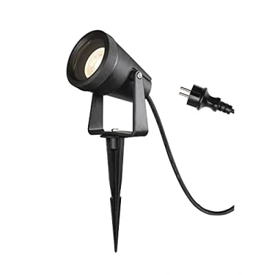 Bild av SLV Jordspett lampa SAMRINA SP single QPAR51/utomhuslampa för belysning av trädgård, terrass, växter, vägar, damm, LED utomhuslampa, utomhusstrålkastare/GU10 IP65 7 W svart, 1004757