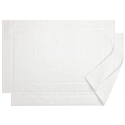 Bild av BANANANALU 2 stycken badrumsmattor badrumsmatta kvalitet 100 % bomull, vit (1000), 50 x 70 cm, 700 g/m2
