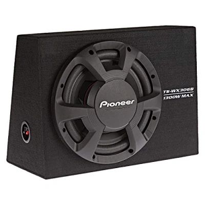 Bild av Pioneer TS WX306B aktiv subwoofer, kraftfull subwoofer hölje med 1 300 W maximal effekt, 30 cm i MDF hölje, IMPP membran, svart, ingångseffekt 350