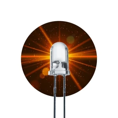 Bild av Lumetheus LED 5mm Färg Orange 25000 mcd 50 Stycken Lysdiod väldigt ljust 3V Diod 2 Pin LEDs