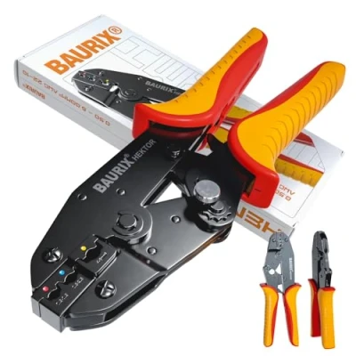 Bild av BAURIX® Crimptång för kabelskor set Kabelskotång [0,50 mm² 6,00 mm²] kabelhylsor Crimpset Kabelskorstång Presstång Krymptång