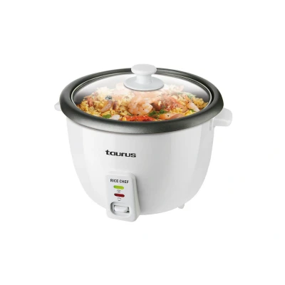 Bild av Taurus Rice Chef riskokare 700 W, kapacitet 1,8 L, non stick beläggning, matlagning och håller dig varm, ångande tillbehör, vit
