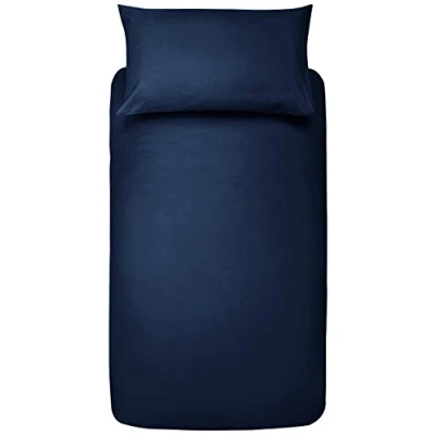 Bild av Amazon Basics Set med sängkläder, 135 x 200 cm/50 80 cm 1, marinblå, enfärgat