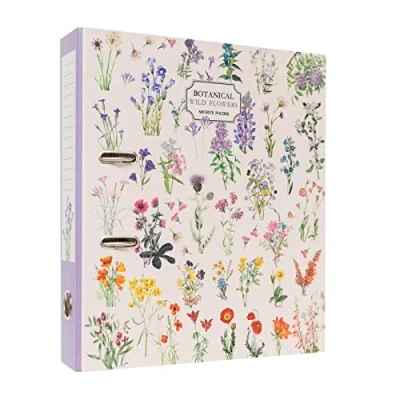 Bild av Grupo Erik Botanical Wild Flowers Lever Arch File A4 Folder Large Documents Storage Files 11 x 12.6 inches (28 32 cm) Ring Binder 2