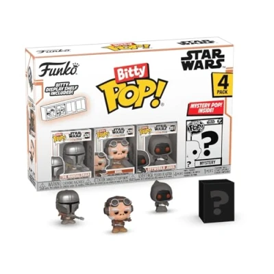Bild av Funko Bitty POP! Mandalorian 4 Pack Mandalorian™, Kuiil™, Offworld Jawa™, och en Mystery Figuroch överraskande mystisk minifigur 2,2 cm (0,9 tum)