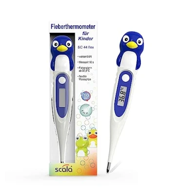 Bild av scala Digital febertermometer SC 44 flex Speed 10 sekunder. Pingvin vit, barn och spädbarn
