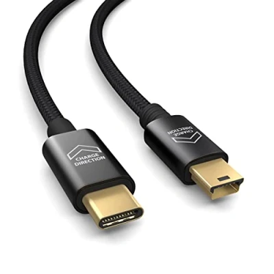 Bild av 1 m USB C till mini kabel (OTG kompatibel), för bilkamera, kamera, satellitnavigering, PS3 kontroller, digital fotoram, snabbladdningskabel, datakabel