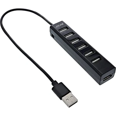Bild av InLine 33293D, USB 3.2 Gen 1 (3.1 1) Type A, 2.0, 480 Mbit/s, Svart, Plast