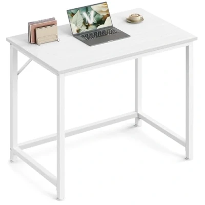 Bild av VASAGLE Datorskrivbord, litet kontorsbord och arbetsstation, arbetsskrivbord för hemmakontor, studierum, sovrum, 50 x 80 76 cm, modern stil, metallram, lönnvit, LWD038W44