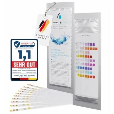 Bild av SMARDY Kit, SM_HF766 10 x 9 in1 dricksvatten testremsor för snabbt kvalitetstest av dricksvatten, akvarium, pool, spa, badtunna