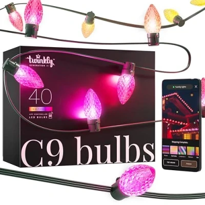 Bild av Twinkly Faceted C9 LED ljusslingor RGB, 12m
