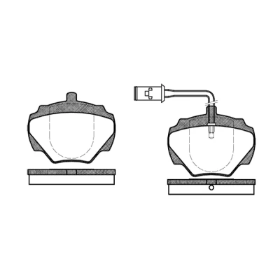 Bild av REMSA 0222.01 Jeu de plaquettes frein Essieu arrière contact signal d&#039;usure inclus avec feuille collante accessoires
