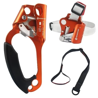 Bild av NewDoar klättring träd trädräd utrustning ergonomisk raka hand klättra för 8 13 mm rep (vänster orange)