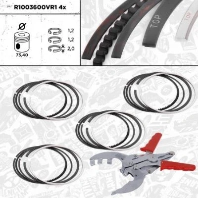 Bild av ET ENGINETEAM R1003600VR1 Jeu De Segments Pistons 73,4 OPEL: Corsa D 3/5 portes, Meriva B, Astra H portes