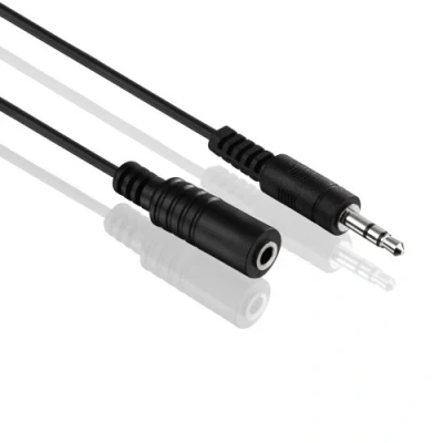 Bild av HDSupply AC015 010 Audio Stereo förlängningskabel 3,5 mm hane till hona ultratunn design 1,00 m svart