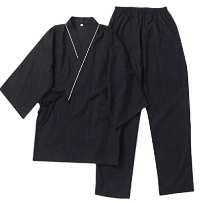 Bild av Japansk kimono i bomull, hanfu, antik pyjamas, kostym, plusstorlek, taoist kläder, zen färg5, L