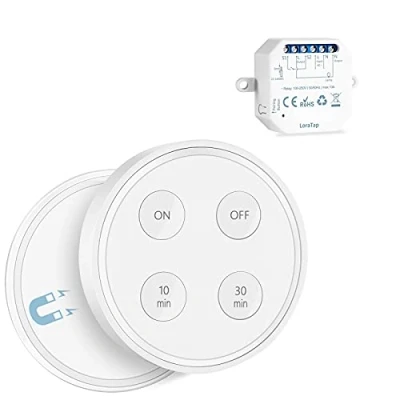 Bild av LoraTap Trådlös omkopplare kit, med 10 min 30 timer, utgång och parallel, 2500 W mottagare, 868 Mhz radiosändare, väggomkopplare för VMC belysning
