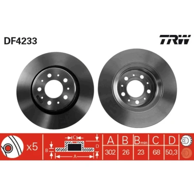 Bild av Bromsskiva TRW DF4233