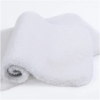 Bild av Halkfri badmatta 2 pack förtjockad för badrum absorberande ultramjuk badrumsmatta fluffig mikrofiber sängmatta golvmatta golvmatta, snabbtorkande, maskintvättbar 50 x 80cm st (Vit)