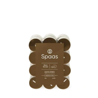 Bild av Spaas doftsatta värmeljus i platt paket. 24 st med 4,5 timmars brinntid Warm Wonder