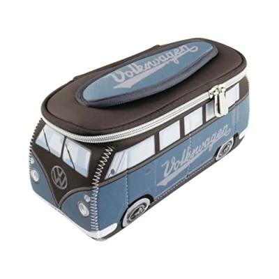 Bild av BRISA VW Collection Volkswagen neopren universell smink kosmetisk resväska pennfodral påse T1 Bulli Bus (bensin &amp; brun/liten)