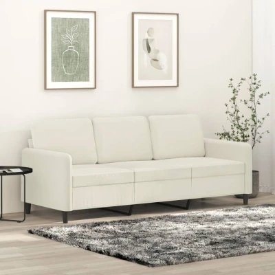 Bild av 3 sitssoffa gräddvit 180 cm sammet