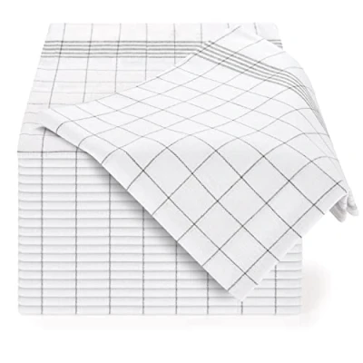 Bild av Blumtal Kökshanddukar (5, 10 eller 20) 50 x 70 cm Diskhandduk med krok 100% bomull Mycket absorberande 95 tvättbar Klassisk fyrkantig grå design (5)