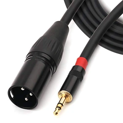 Bild av NANYI 3,5 mm (1/8 tum) TRS stereohane till XLR hane sammankoppling ljud mikrofonkabel, lämplig för iPod, mobiltelefon, aktiva högtalare, scen, DJ, studioljudkonsol, 3 m/10 fot