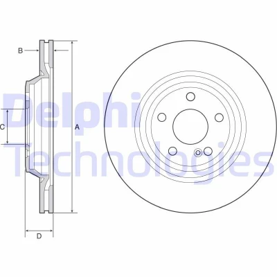 Bild av DELPHI BG4957C Disque de frein 320 24 5 ventilé revêtu à haute teneur en carbone sans roulement roue, bague ABS MERCEDES BENZ: SL Cabriolet