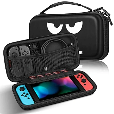 Bild av FINTIE Bärfodral för Nintendo Switch 2017 bärbart skyddande fodral resenärer, förvaringsväska med 10 spelkortplatser och innerficka konsol Joy Con, Touch inte