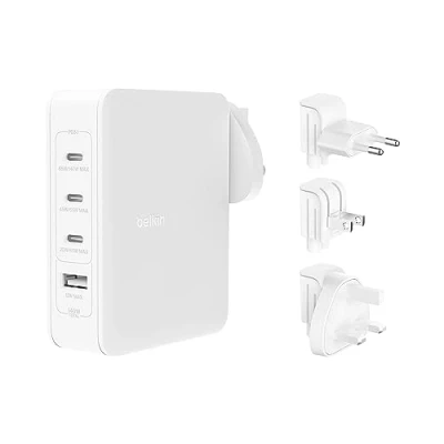Bild av Belkin 140 W GaN väggladdare med 4 portar, reseladdare USB C Power Delivery och telefonladdare A port för iPhone, Samsung Galaxy, Google Pixel, iPad, MacBook, laptops, tablets, m.fl.