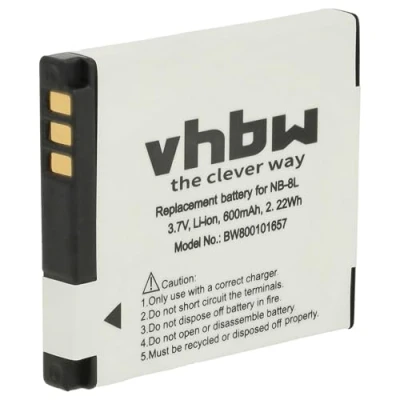 Bild av vhbw batteri ersätter Canon NB 8L för kamera (600mAh, 3,6V, Li Ion)