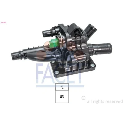 Bild av FACET 7.8792 Thermostat d&#039;eau 83 avec joint d&#039;étanchéite PEUGEOT: 207 3/5 portes, 308 I 208 CITROËN: DS3 3 portes