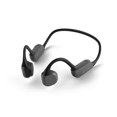Bild av PHILIPS Bone Conduction on ear hörlurar, trådlösa Bluetooth löparhörlurar, vattentäta upp till 9 timmars speltid, hörlurar med nackband och nattljus TAA6606BK/00