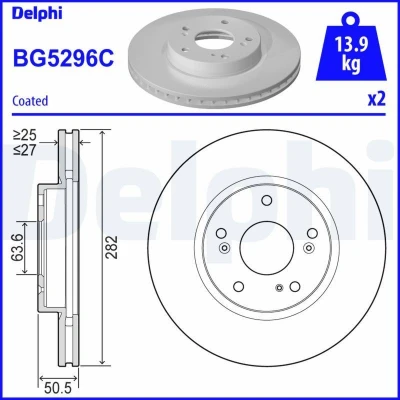 Bild av Bromsskiva DELPHI BG5296C
