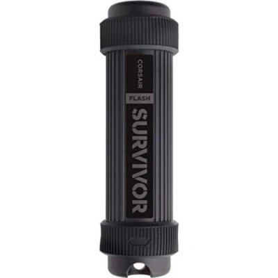 Bild av Corsair FLASH SURVIVOR STEALTH, 1 TB USB 3.0 flashminne (flygplansklassificerad aluminiumhantering, extrem hållbarhet, EPDM vattentätning, vattentät upp till 200 m, gjuten stötdämpande krage), Svart