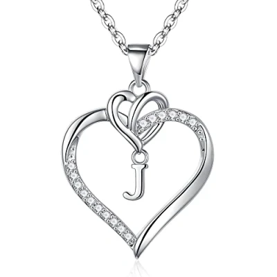 Bild av TINGN halsband med hjärta för flickor, tonårsflickor och kvinnor, A Z hänge hjärtformade initialer, H14K guldpläterad, fin design, present smycken