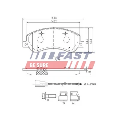 Bild av FAST FT29522 Jeu de plaquettes frein Essieu avant avec palpeur d&#039;usure intégré FORD: Transit Mk6 Van, Сamion à Plateau/Сhâssis