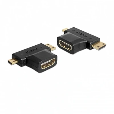 Bild av Delock HDMI delare hona till 19 pin mini Type C, micro D hane svart